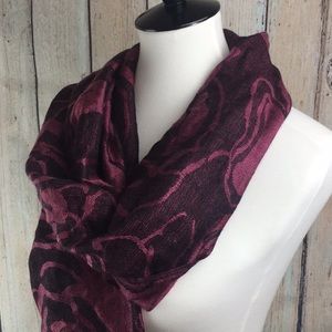 Pink Rose Pattered Wrap Scarf